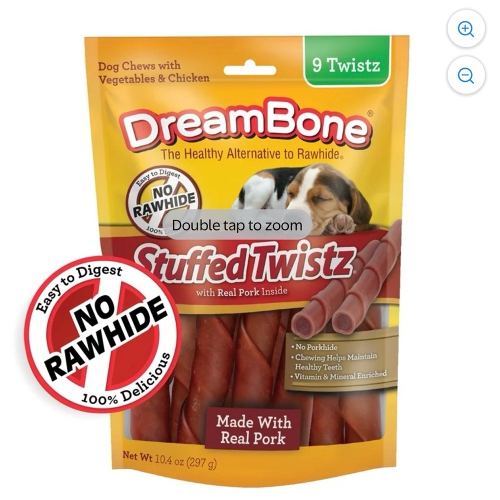 4 DreamBone Stuffed Twistz Dog Chews